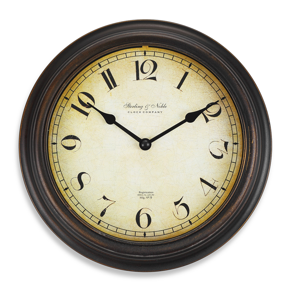 Traditional Bronze Finish 10-Inch Wall Clock